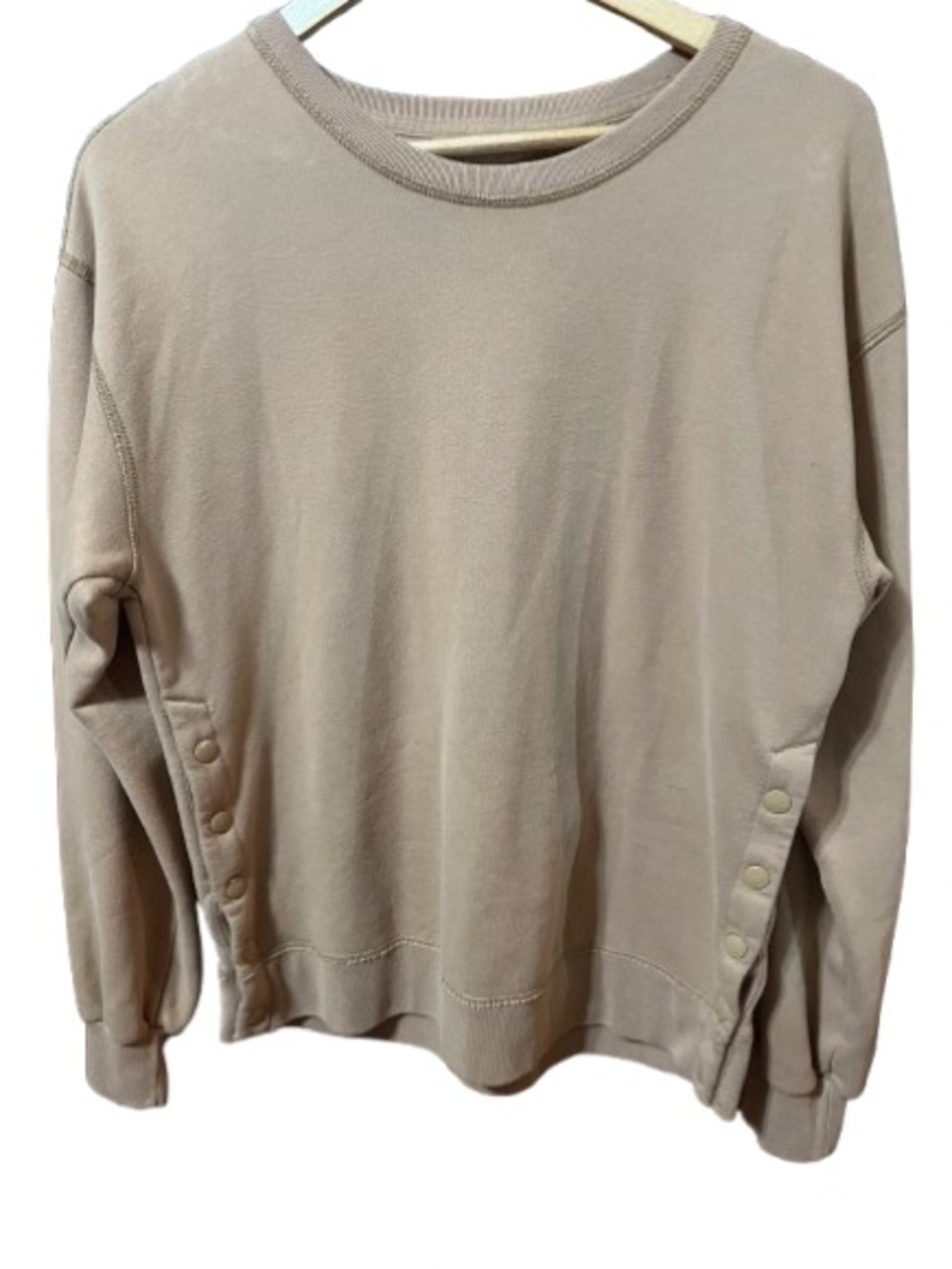 Abercrombie & Fitch Soft Collection Beige Button-Accent Sweatshirt Size Medium